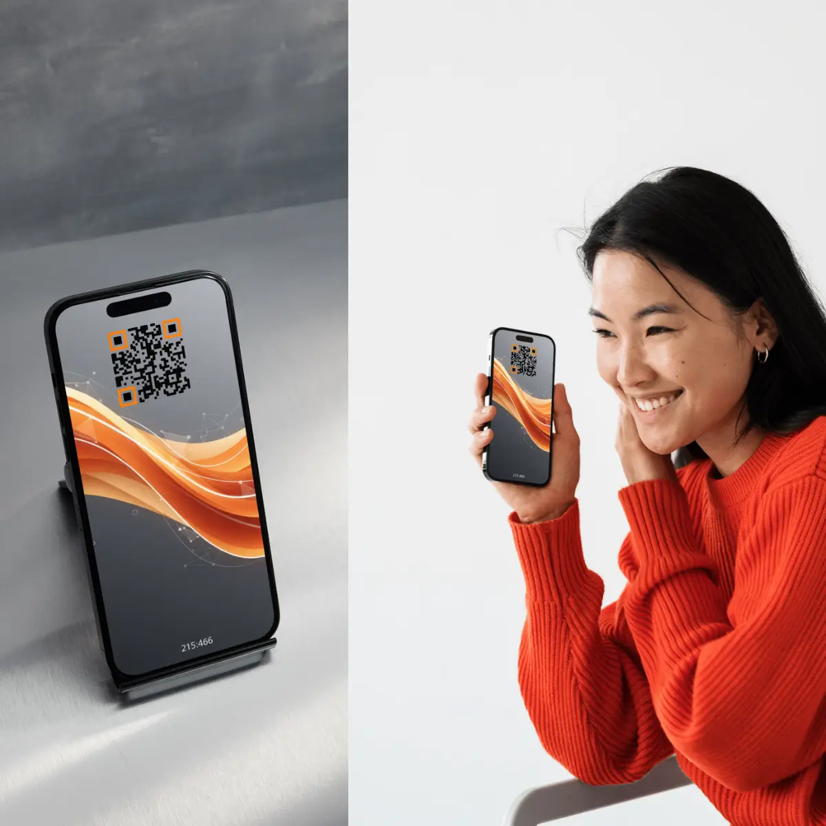 QR-Code der digitalen Visitenkarte auf dem Sperrbildschirm