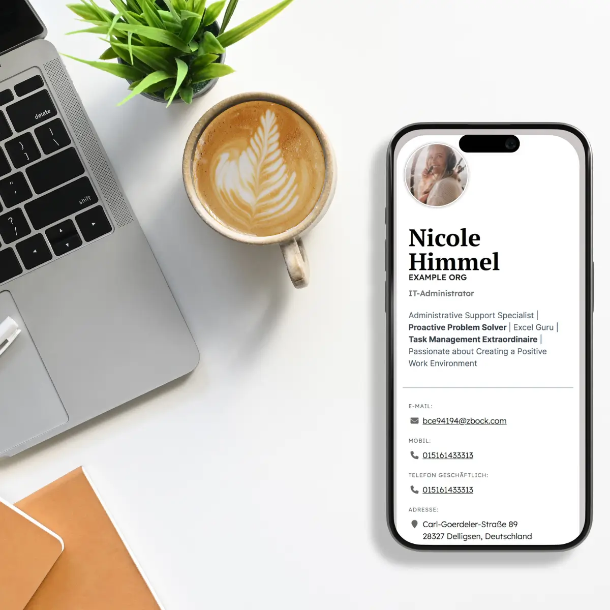 Beispiel einer digitalen Visitenkarte