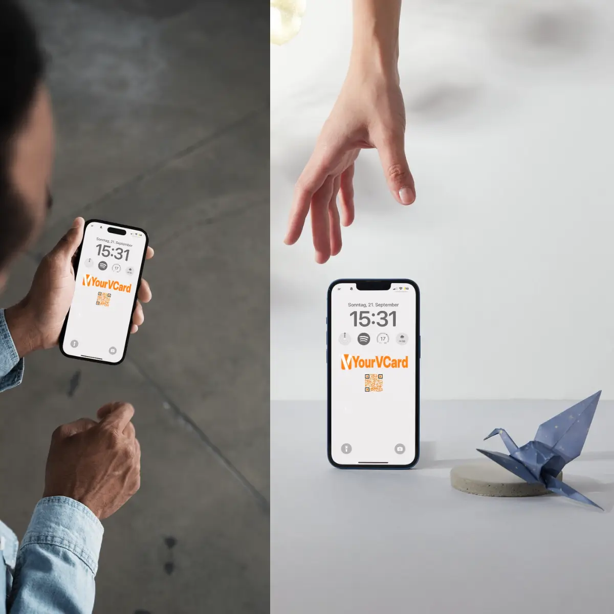 Smartphone als Visitenkarte dank Background Generator
